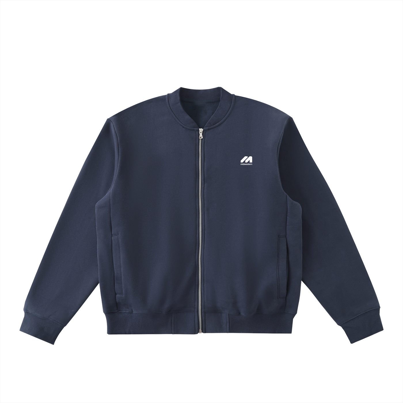 Essential Zip-Up Fleeced Varsity Jacket