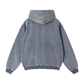 Washed Zip-Through Boxy Fleece Hoodie