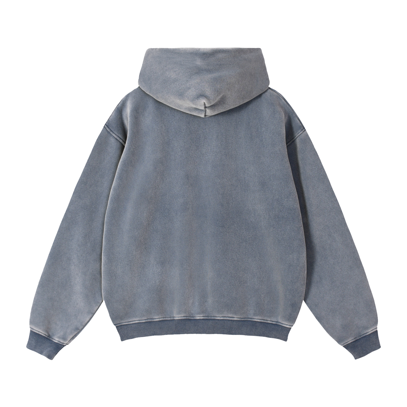 Washed Zip-Through Boxy Fleece Hoodie