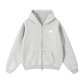 Washed Zip-Through Boxy Fleece Hoodie