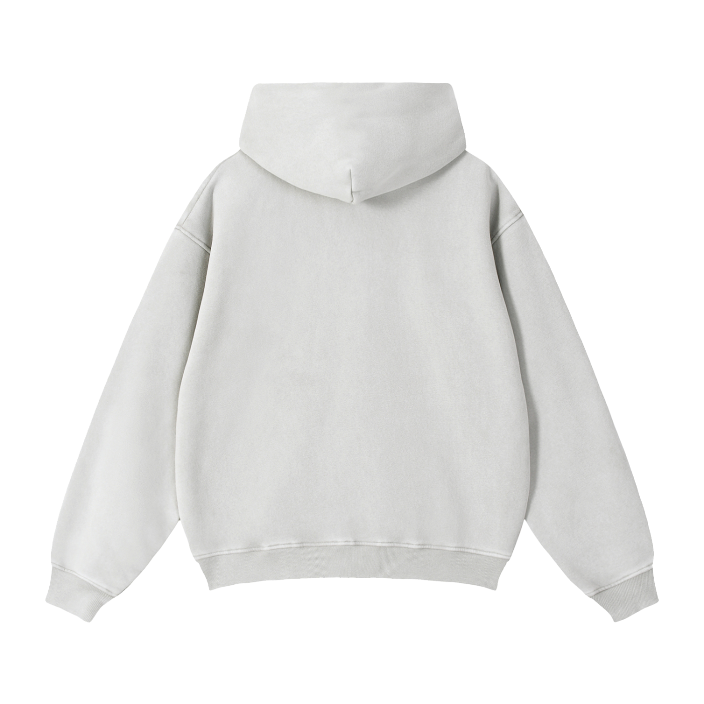 Washed Zip-Through Boxy Fleece Hoodie