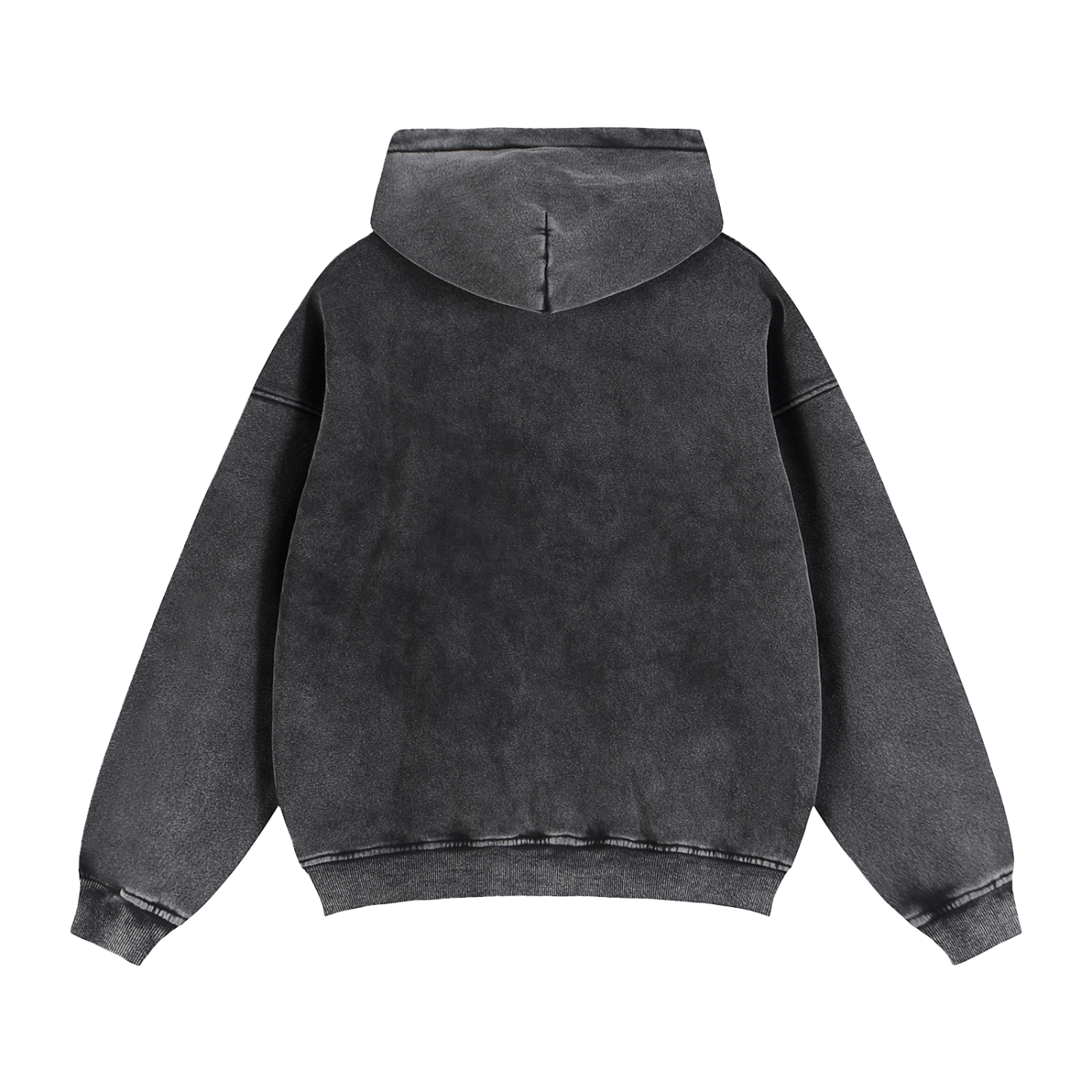 Washed Zip-Through Boxy Fleece Hoodie