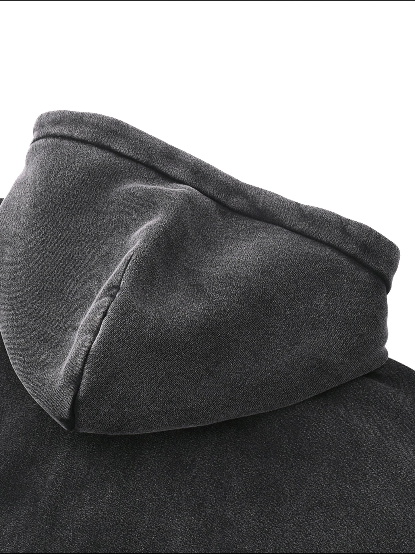 Washed Zip-Through Boxy Fleece Hoodie