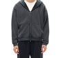 Washed Zip-Through Boxy Fleece Hoodie